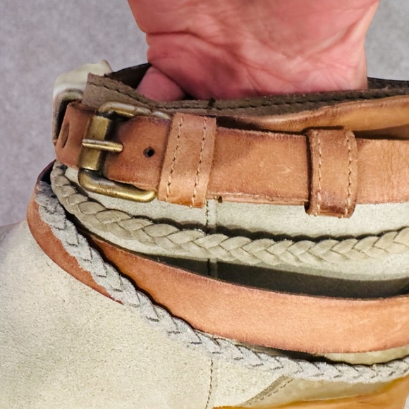 Stylish distressed MIZ MOOZ Two-Tone LEATHER Ankle Boots w/straps 40 - Picture 11 of 11